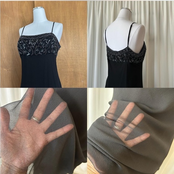 Vintage 1990s Sténay beaded 2 piece 100% Silk evening Dress size 14. - Picture 8 of 8